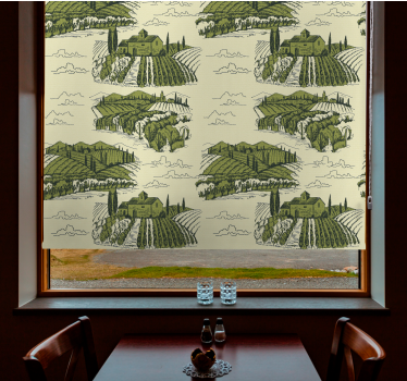 Store enrouleur fleurs et de plantes vue de vignoble - TenStickers