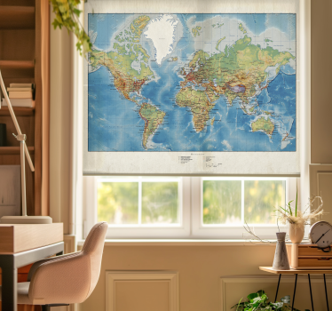 Store enrouleur carte du monde mercator - TenStickers
