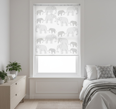 Store enrouleur gris éléphants minimalistes - TenStickers