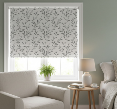 Store enrouleur gris feuilles d'olive - TenStickers