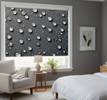 Store enrouleur gris fond de salle de bain bulles d'eau - TenStickers