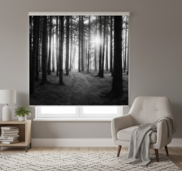 Store enrouleur gris forêt enchantée - TenStickers