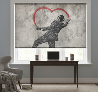 Store enrouleur gris graffiti cœur banksy - TenStickers