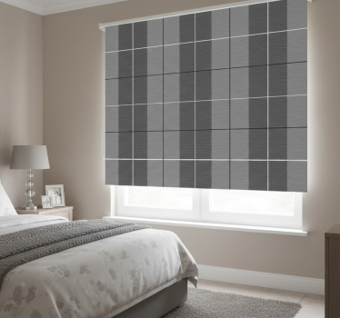 Store enrouleur gris motif écossais gris - TenStickers