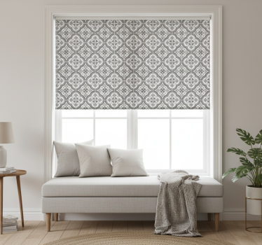 Store enrouleur gris motif floral classique - TenStickers