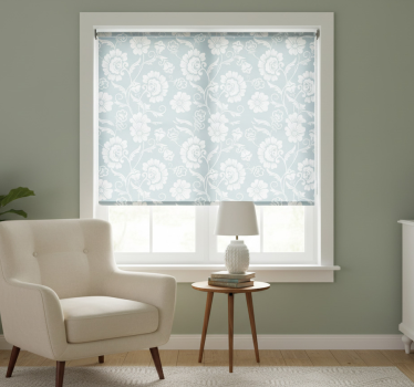 Store enrouleur gris motif floral élégant - TenStickers