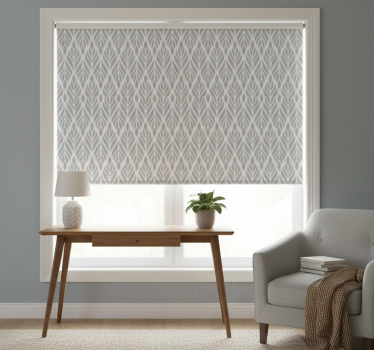 Store enrouleur gris motif floral ethnique - TenStickers