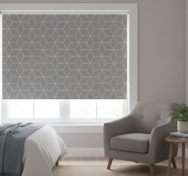 Store enrouleur gris motif hexagonal géométrique - TenStickers