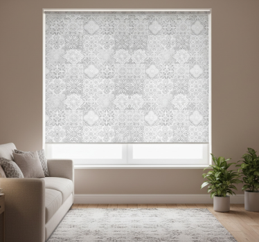Store enrouleur gris motif mosaïque effet pierre - TenStickers