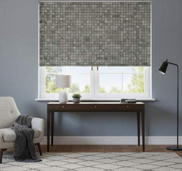 Store enrouleur gris motifs carreaux noirs - TenStickers