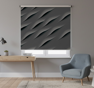 Store enrouleur gris motifs vagues abstraites - TenStickers