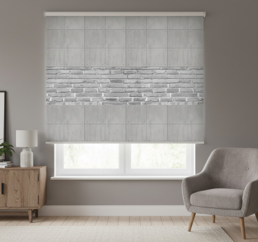 Store enrouleur gris panneaux en béton - TenStickers