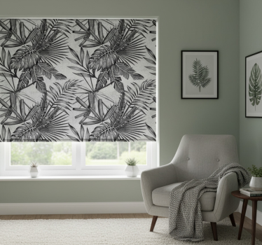 Store enrouleur gris plantes en béton - TenStickers
