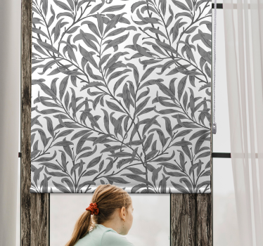Store enrouleur floral Élément floral gris - TenStickers
