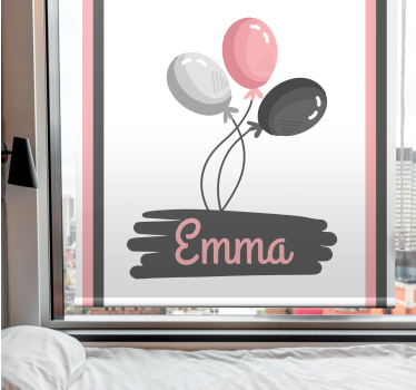Store enrouleur pour chambre enfant ballons avec nom - TenStickers