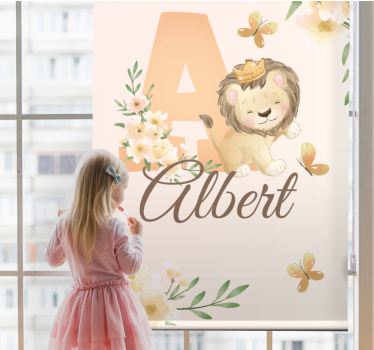 Store enrouleur pour chambre enfant lionceau avec nom - TenStickers