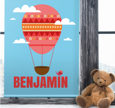 Store enrouleur pour chambre enfant ballon avec prénom - TenStickers