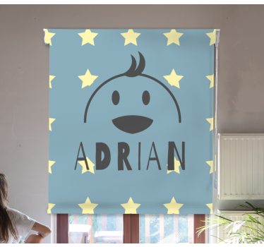 Store enrouleur pour chambre enfant poulet étoilé avec nom - TenStickers