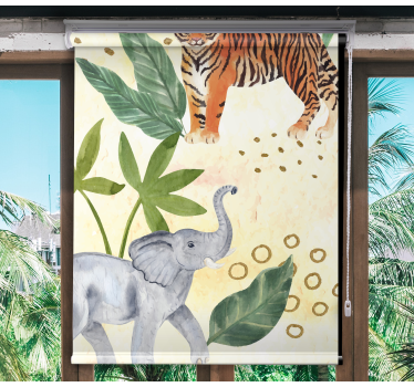 Store enrouleur pour chambre enfant animaux tropicaux - TenStickers