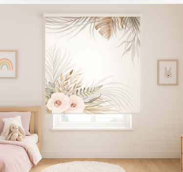Store enrouleur pour chambre enfant motif floral bohème - TenStickers