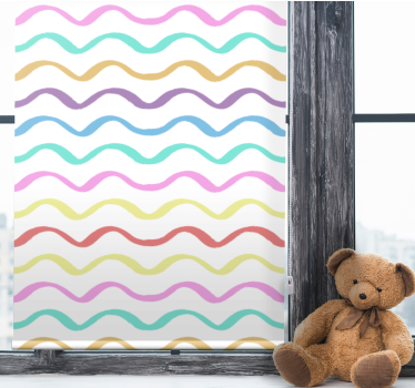 Store enrouleur pour chambre enfant lignes ondulées colorées - TenStickers