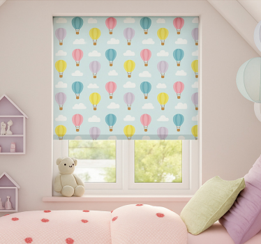 Store enrouleur pour chambre enfant montgolfières bleues - TenStickers