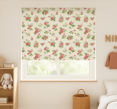 Store enrouleur pour chambre enfant rosier de campagne anglais - TenStickers