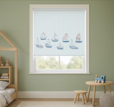 Store enrouleur pour chambre enfant voiliers bleus - TenStickers