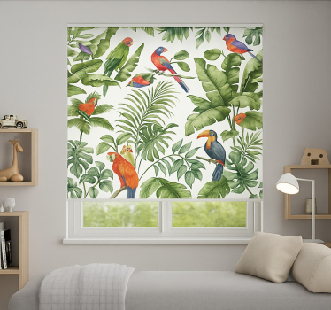 Store enrouleur salon imprimé oiseau tropical - TenStickers