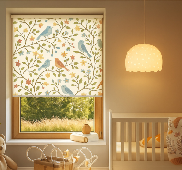 Store enrouleur salon oiseau et branche colorés - TenStickers