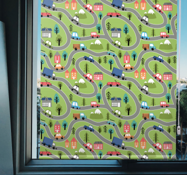 Store enrouleur pour chambre enfant routes colorées - TenStickers