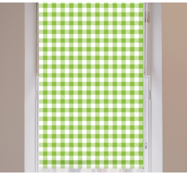 Store enrouleur cuisine motif à carreaux verts - TenStickers