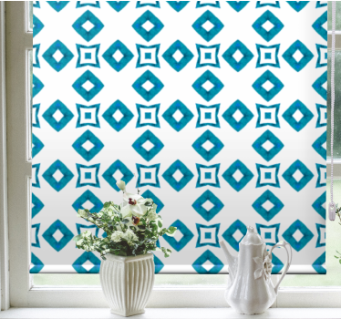 Store enrouleur cuisine motif géométrique bleu - TenStickers