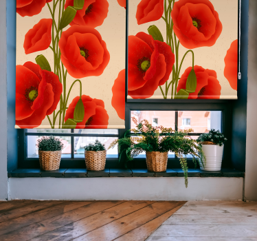 Store fleurs et plantes coquelicots rouges - TenStickers