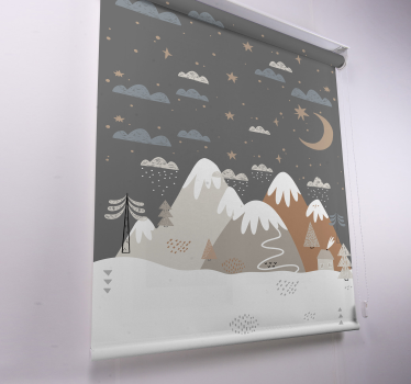Store enroueleur chambre enfant nordique design montagnes - TenStickers
