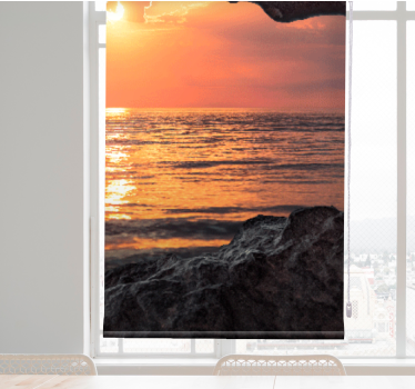 store original 3D couchée de soleil vue mer - TenStickers