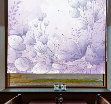 Store original fleurs violettes et bleues - TenStickers
