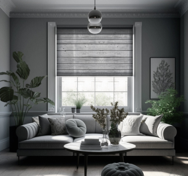 Store roulant rustique en bois gris foncé - TenStickers
