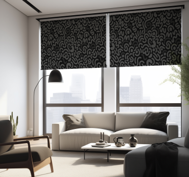 Store salon traits arrondis noirs abstraits - TenStickers