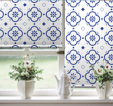 Store enrouleur salle de bain carreaux bleus - TenStickers