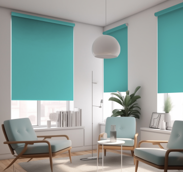 Store enrouleur salon turquoise couleur unie - TenStickers