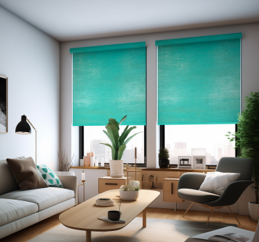 Store enrouleur salon turquoise effet vieilli - TenStickers