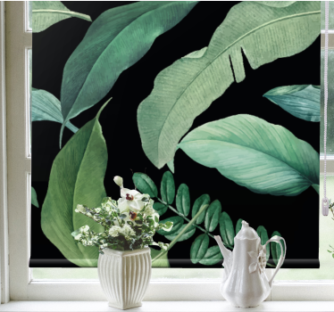 Store de feuilles vertes dans un décor sombre - TenStickers