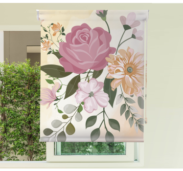 Store enrouleur floral salon fleurs et plantes réalistes - TenStickers
