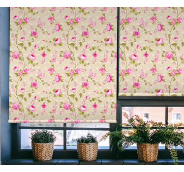 Store enrouleur floral salle de bain floral motif vintage - TenStickers
