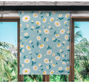 Store enrouleur salon illustrant des marguerites - TenStickers