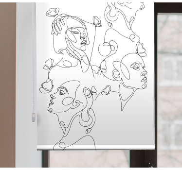 Store enrouleur salon avec la silhouette de trois femmes - TenStickers