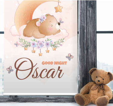 Stores bébé Ours mignon pour garçon avec nom - TenStickers
