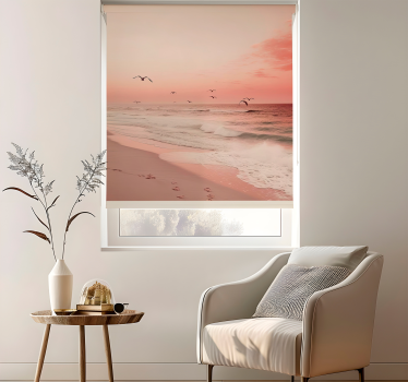 Store original salon romantique ciel rose avec des oiseaux - TenStickers