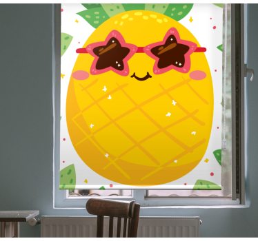 Store enrouleur cuisine ananas avec lunettes de soleil rose - TenStickers